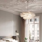 modern minimalist cloud effect wallpaper mural – neutral grey tones for living room