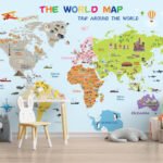 Wall Wonder: Whimsical World Map Wallpaper