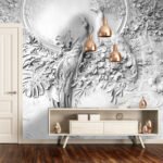 Wall Wonder: 3D Peacock Wall Mural