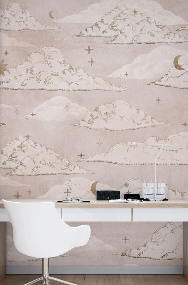 Wall Wonder: Pastel Sky Mural