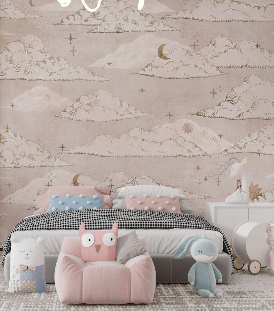 Wall Wonder: Pastel Sky Mural