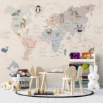 Wall Wonder: Colourful Animal Mural with Country Names