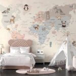 Wall Wonder: Colourful Animal Mural with Country Names