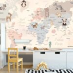 Wall Wonder: Colourful Animal Mural with Country Names