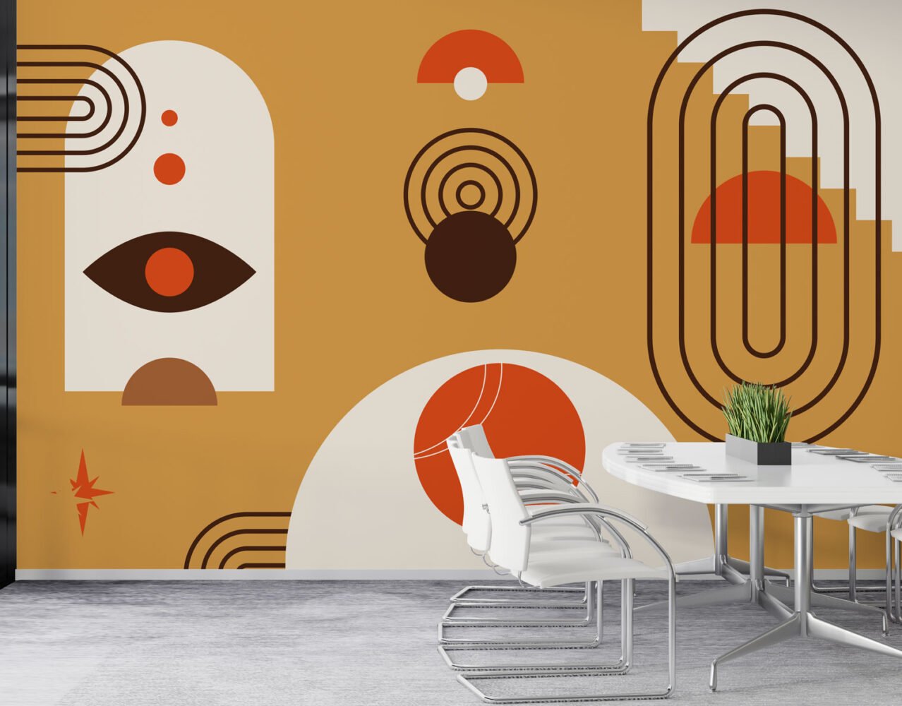 Wall Wonder: Abstract Eye & Arch Wall Mural