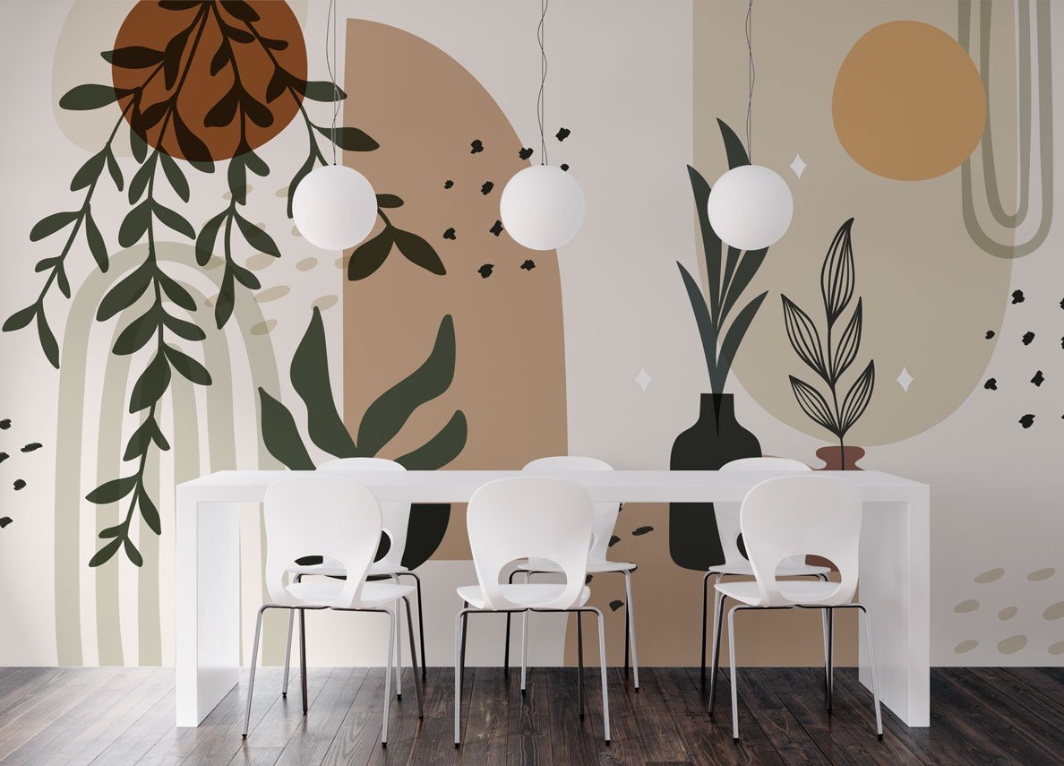 Wall Wonder: Abstract Botanical Wall Mural