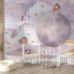 Wall Wonder : Whimsical Girl & Moon Wallpaper