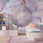 Wall Wonder : Whimsical Girl & Moon Wallpaper