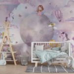 Wall Wonder : Whimsical Girl & Moon Wallpaper