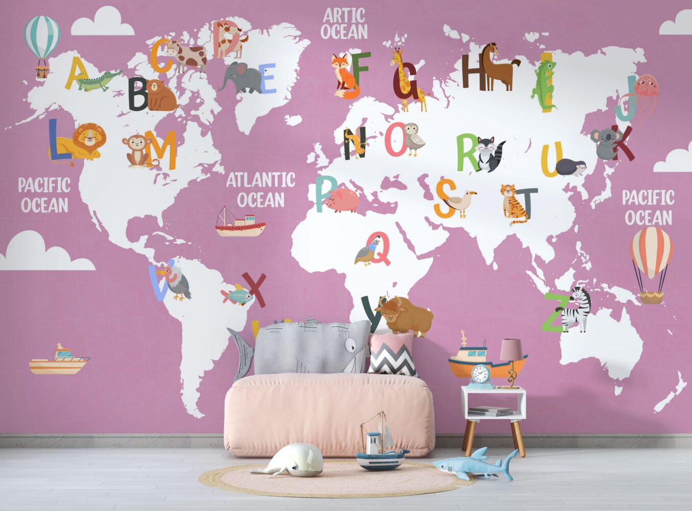Wall Wonder: Alphabet World Map Mural
