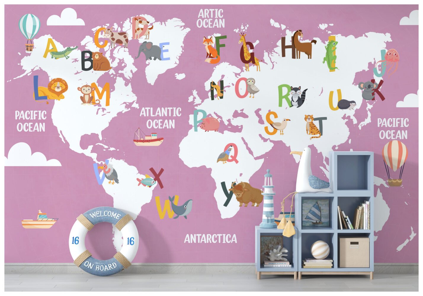 Wall Wonder: Alphabet World Map Mural
