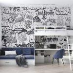 Wall Wonder: Monochrome Graffiti Mural