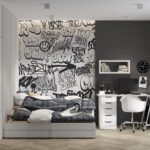 Wall Wonder: Monochrome Graffiti Mural