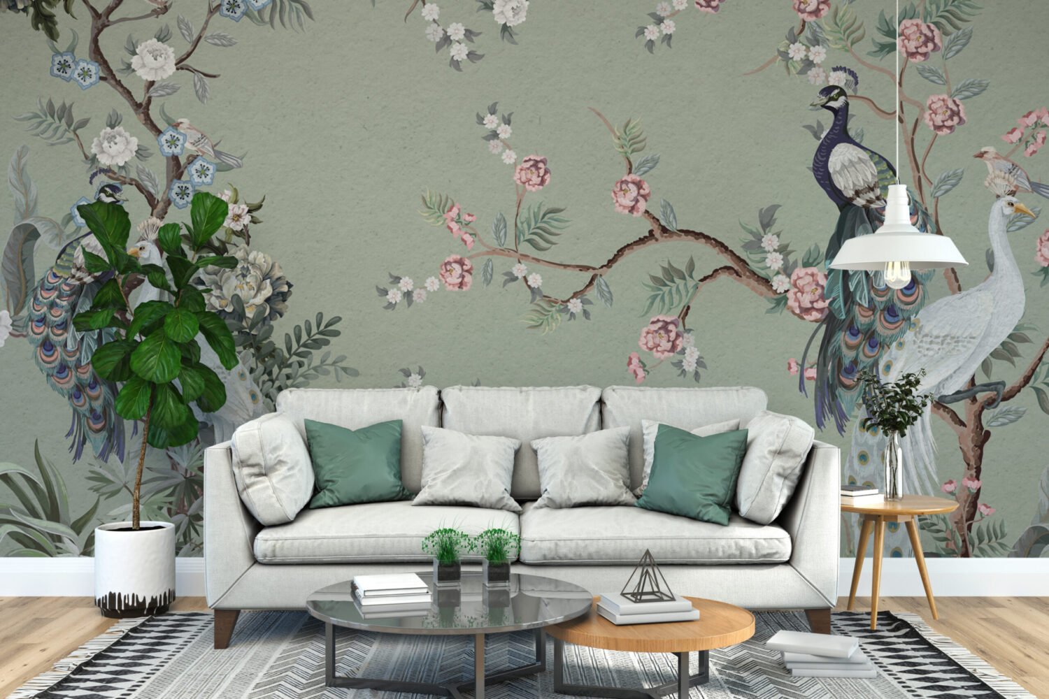 Wall Wonder: Peacock Garden Mural