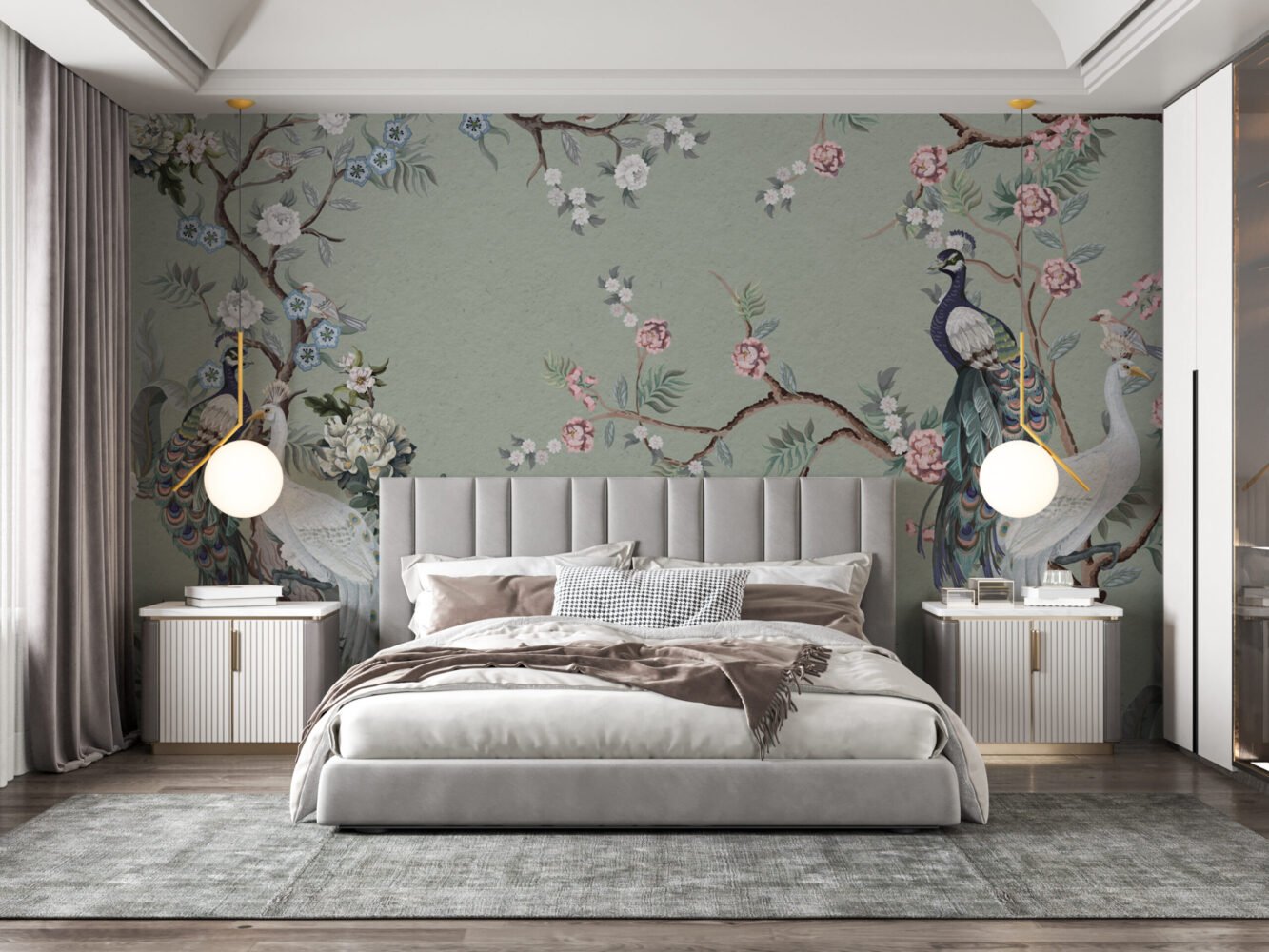 Wall Wonder: Peacock Garden Mural