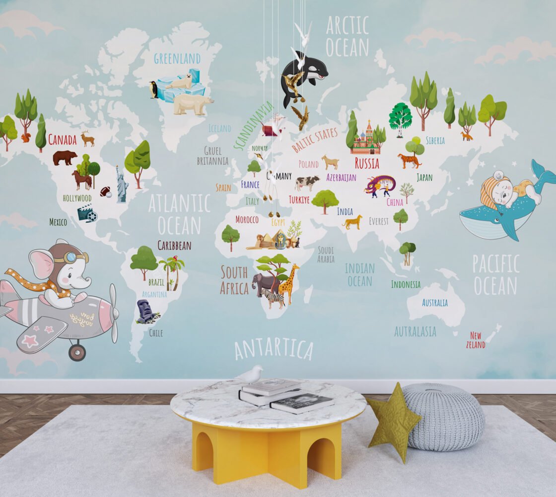 Wall Wonder: World Map Mural for Kids