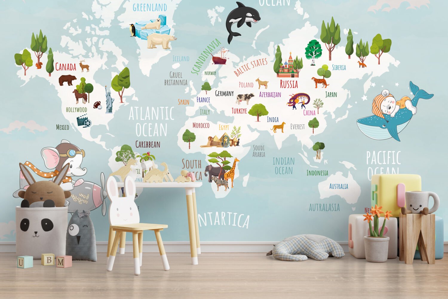 Wall Wonder: World Map Mural for Kids