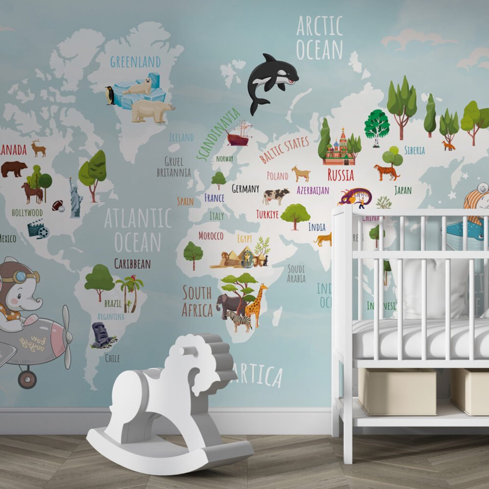 Wall Wonder: World Map Mural for Kids
