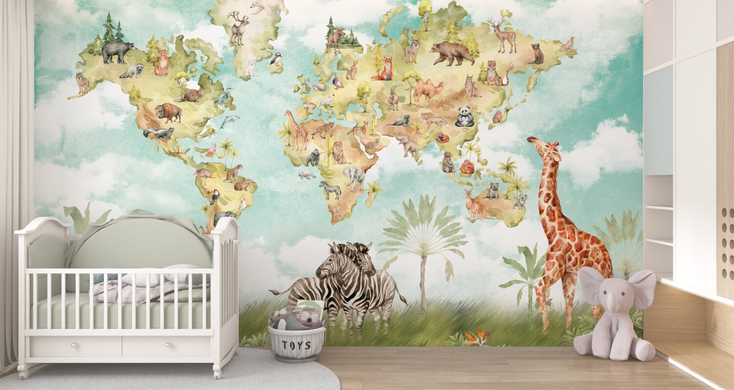 Wall Wonder: Watercolor World Map Mural