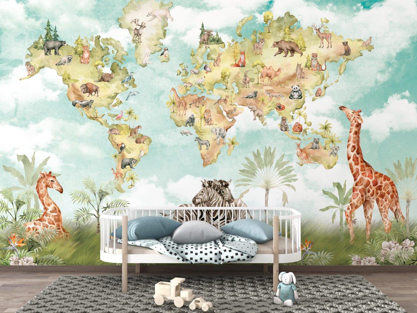 Wall Wonder: Watercolor World Map Mural