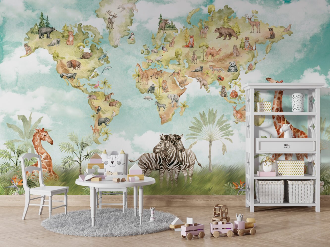 Wall Wonder: Watercolor World Map Mural