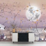 Wall Wonder: Full Moon & Crane Wall Art