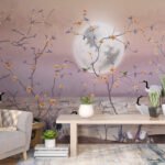 Wall Wonder: Full Moon & Crane Wall Art