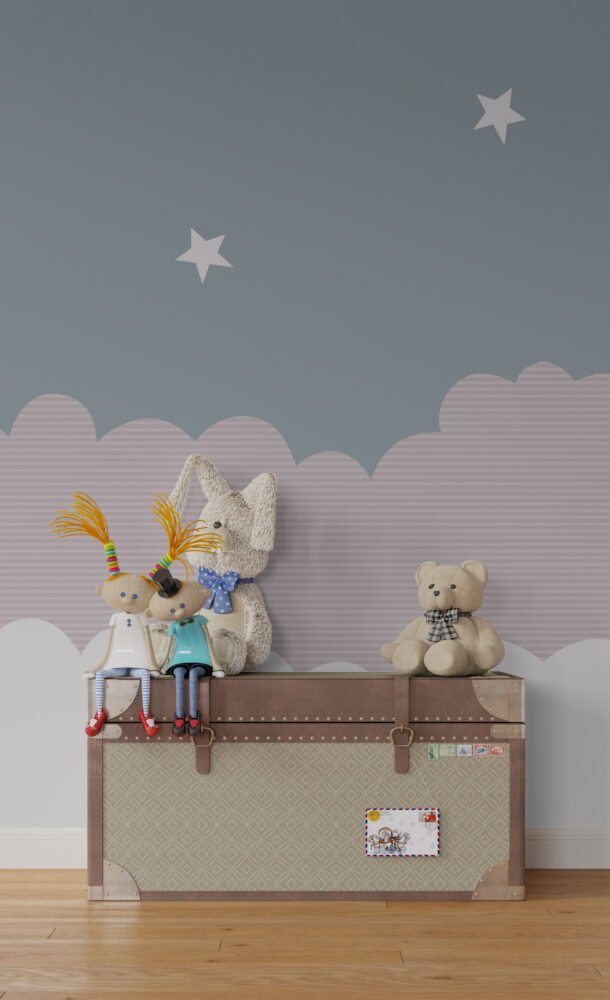 Wall Wonder: Pastel Cloud & Star Mural