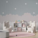Wall Wonder: Pastel Cloud & Star Mural