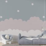 Wall Wonder: Pastel Cloud & Star Mural