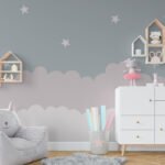Wall Wonder: Pastel Cloud & Star Mural