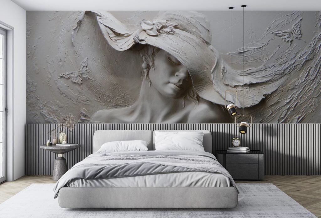 Wall Wonder: Sculpted Woman Wall Mural
