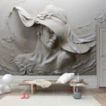 Wall Wonder: Sculpted Woman Wall Mural