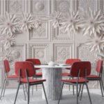 Wall Wonder: Elegant Panel & Flower Mural