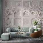 Wall Wonder: Elegant Panel & Flower Mural