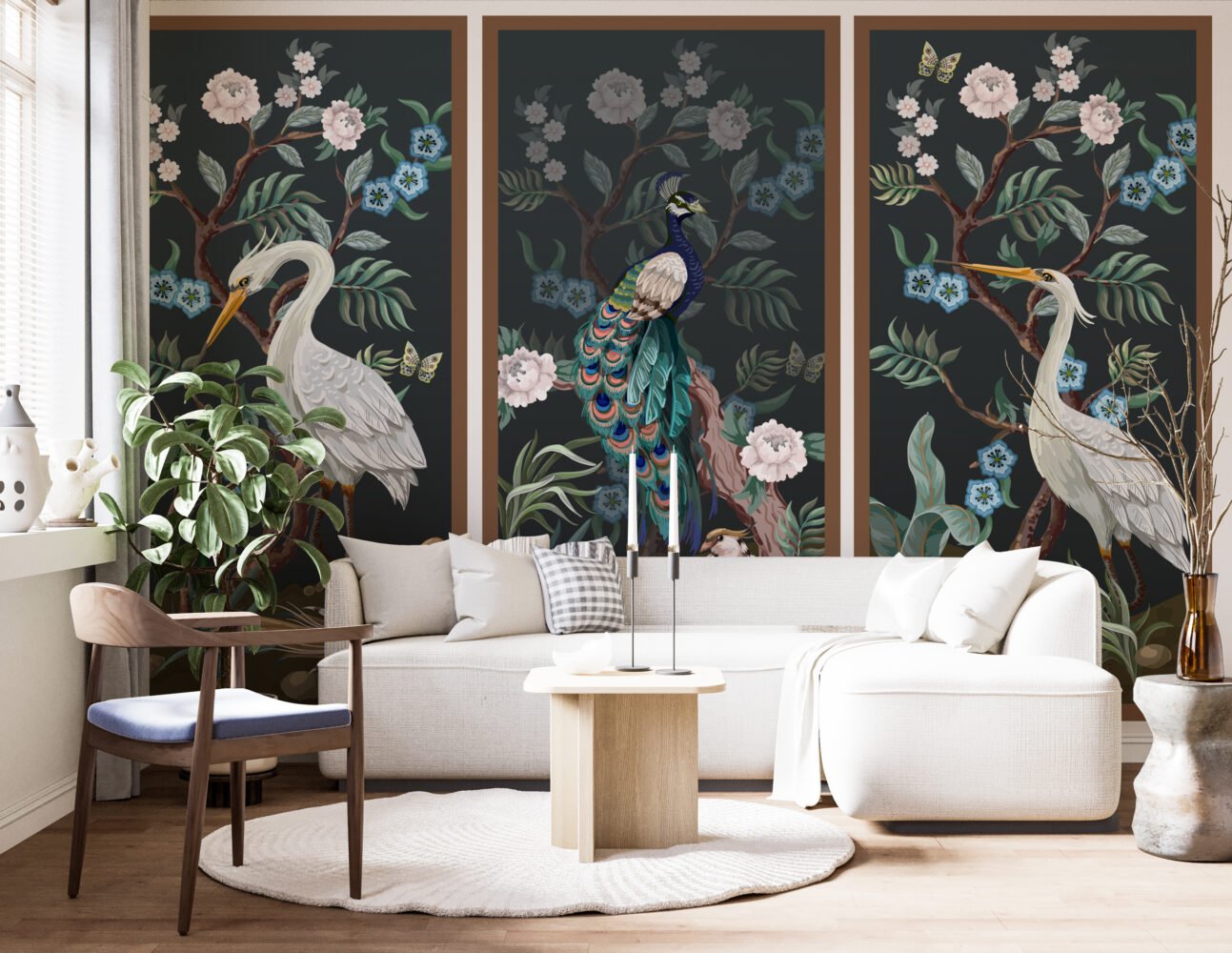 Wall Wonder: Botanical Birds Mural
