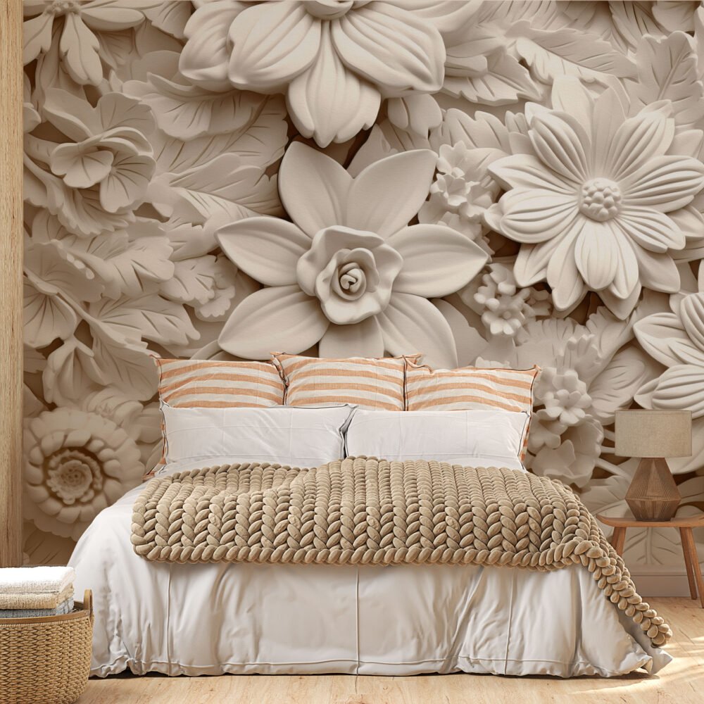 Wall Wonder: 3D Floral Wall Mural