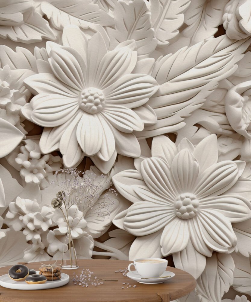 Wall Wonder: 3D Floral Wall Mural