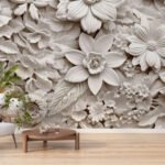 Wall Wonder: 3D Floral Wall Mural