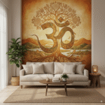 Wall Wonder : Artistic Om Tree Wallpaper