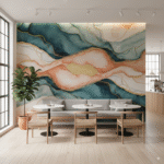Wall Wonder: Artistic Wallpaper in Flowing Pastels