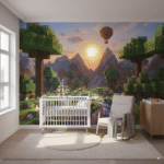 Wall Wonder: Minecraft-Inspired Landscape Wallpaper