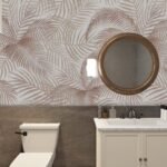 Wall Wonder: Pink & Beige Palm Wallpaper