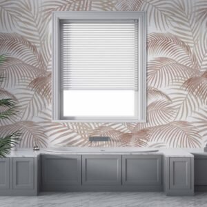 Wall Wonder: Pink & Beige Palm Wallpaper