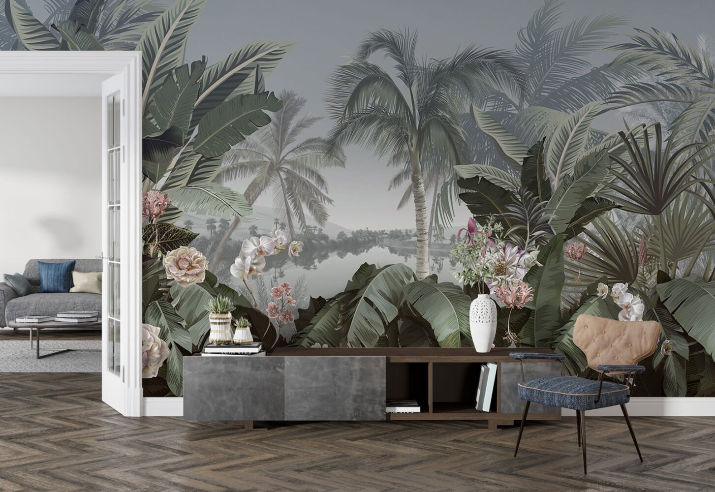 Wall Wonder: palm garden wall mural