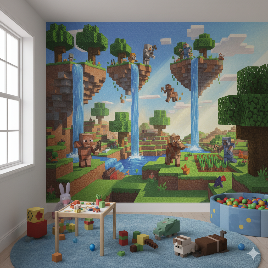 Wall Wonder: Minecraft Floating Islands Mural