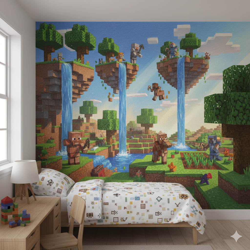 Wall Wonder: Minecraft Floating Islands Mural