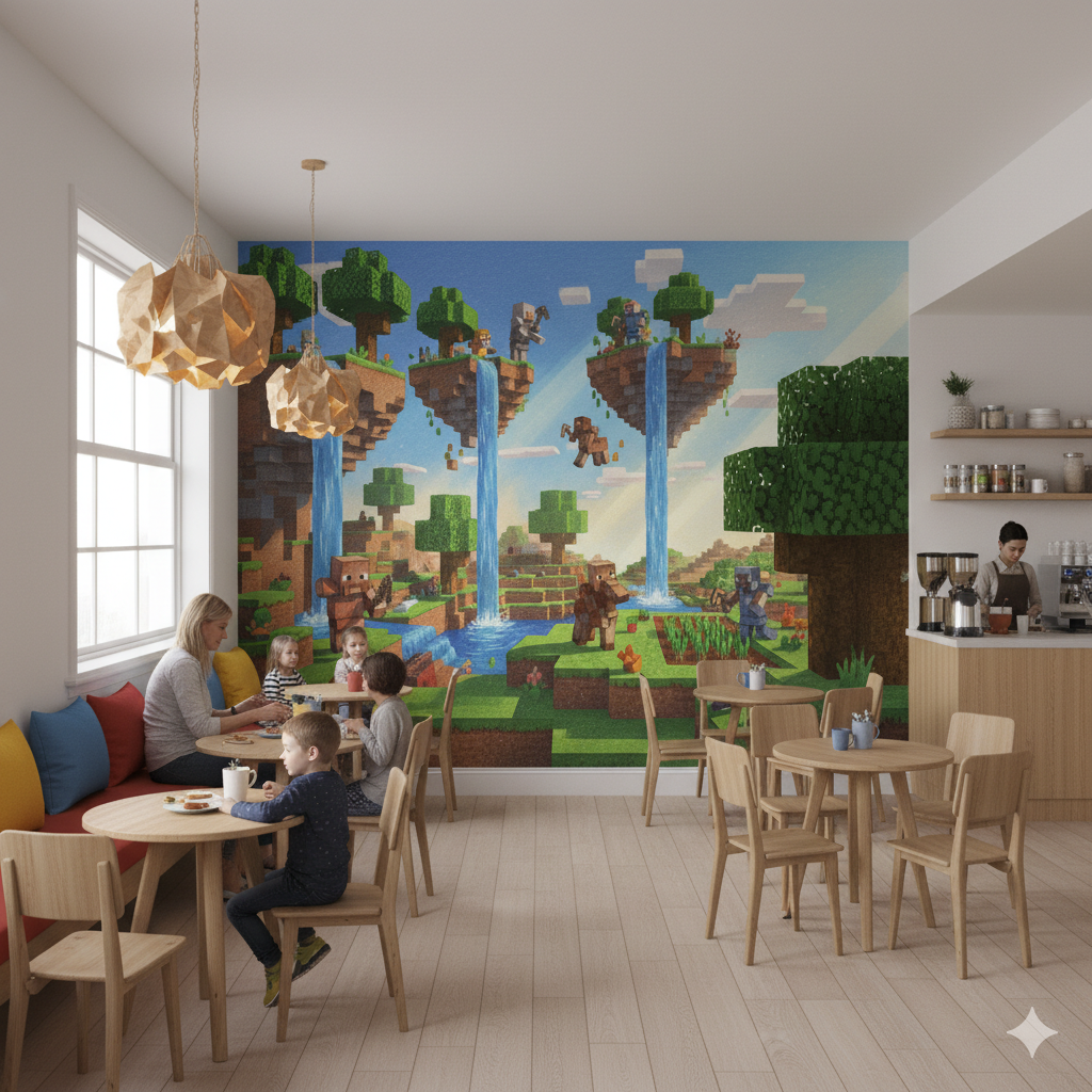 Wall Wonder: Minecraft Floating Islands Mural