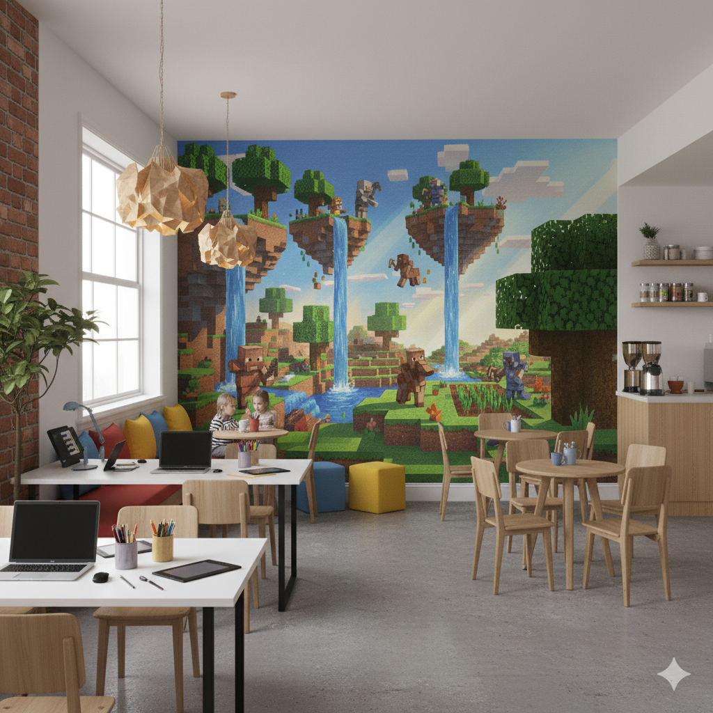 Wall Wonder: Minecraft Floating Islands Mural